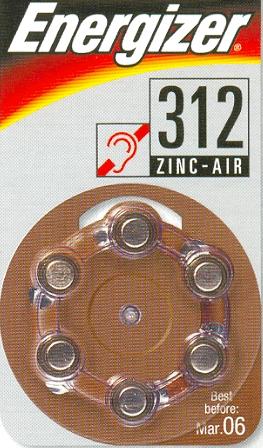 AC312 - 1,4V  hearing aid battery