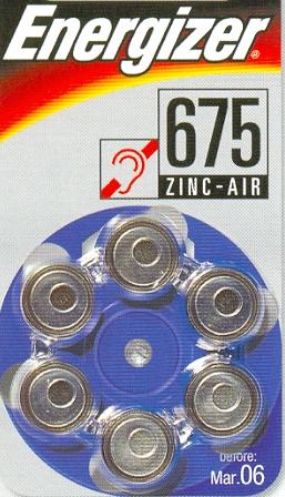 AC675 - 1,4V  hearing aid battery